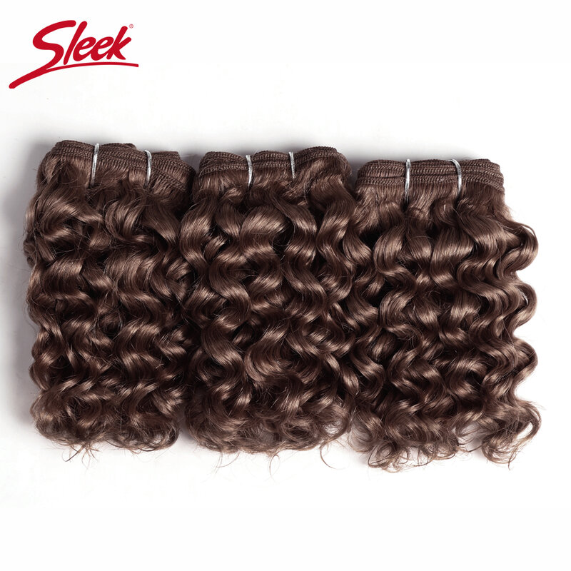 Sleek-extensiones de cabello indio Remy Jerry Curl, mechones de Color marrón 4 # doble dibujado 27 # Piano, P1B/30 P4/27, 3 piezas, Total de 100 gramos