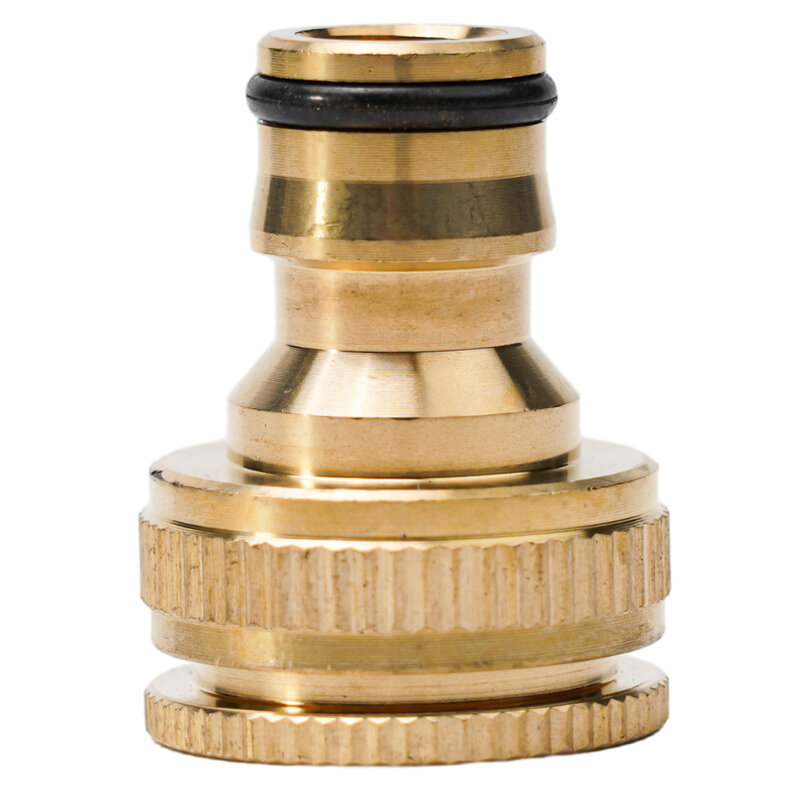 BRASS HOSE TAP CONNECTOR 3/4\" 1/2\" THREADED GARDEN WATER PIPE ADAPTER FITTING Adapter Accessories Hose Garden Tools