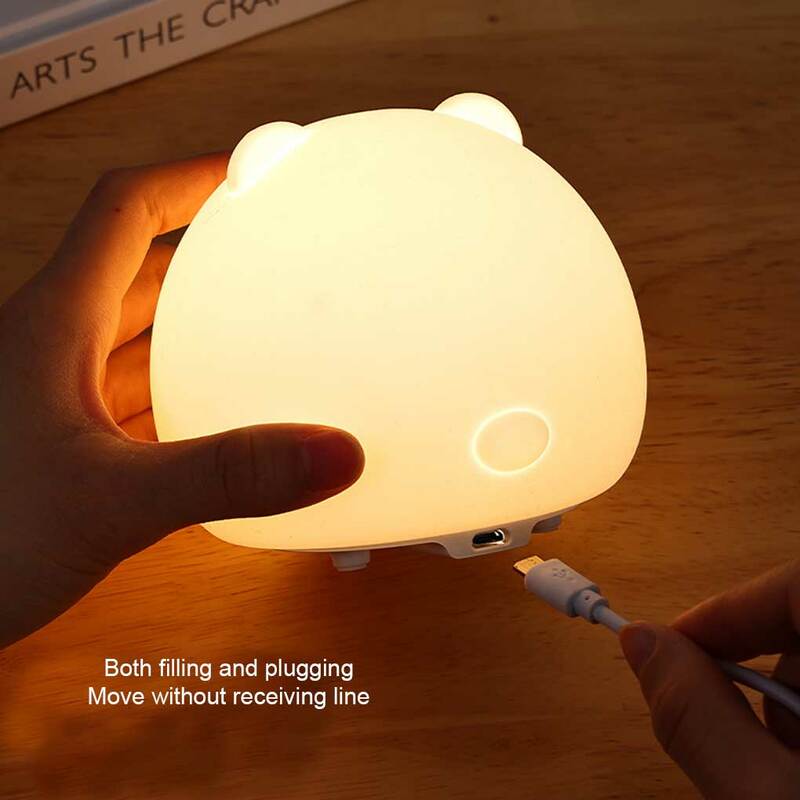 LED Night Light Silicone Rechargeable 1200mah Dormitory Kitchen Bedroom Living Room Bedside Decoration Touch Lamp