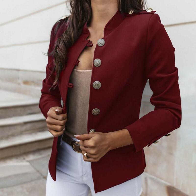Office Lady Blazer  Long Sleeve   Suits Coat Pure Color All Match Blazer