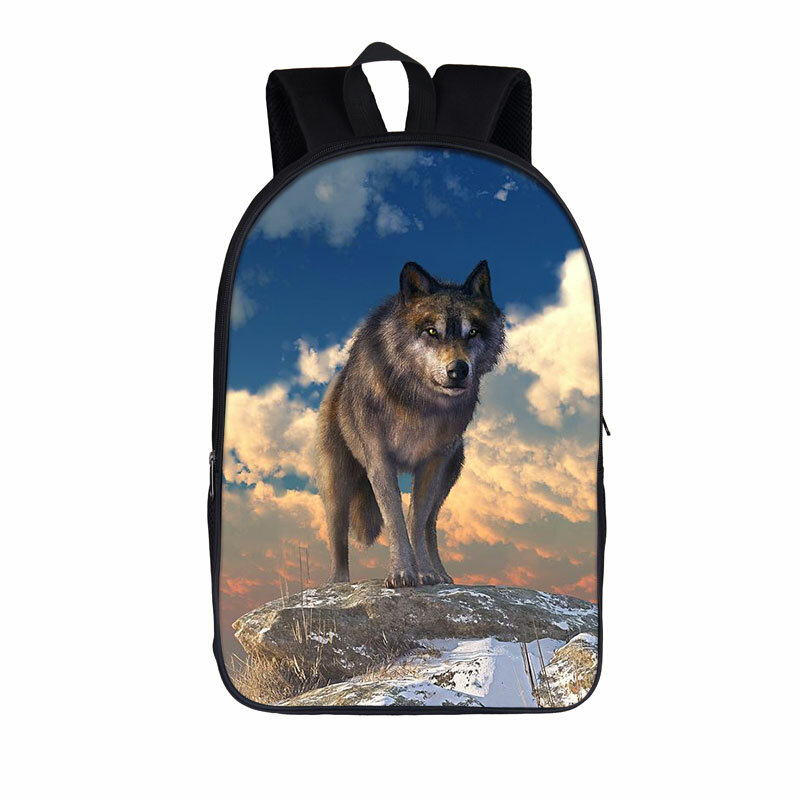 Mochila con estampado de perro Wolf / Husky para hombres y mujeres, mochila informal para niños, bolsas escolares para adolescentes, niñas, niños, mochila de día, bolsa de libros para estudiantes