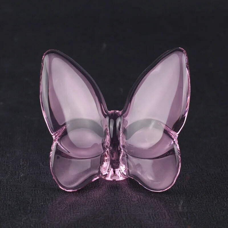 Mariposa de cristal de lujo, adorno de mariposa de cristal transparente nórdico, regalo de boda creativo, cristal de cristal, mariposa de la suerte