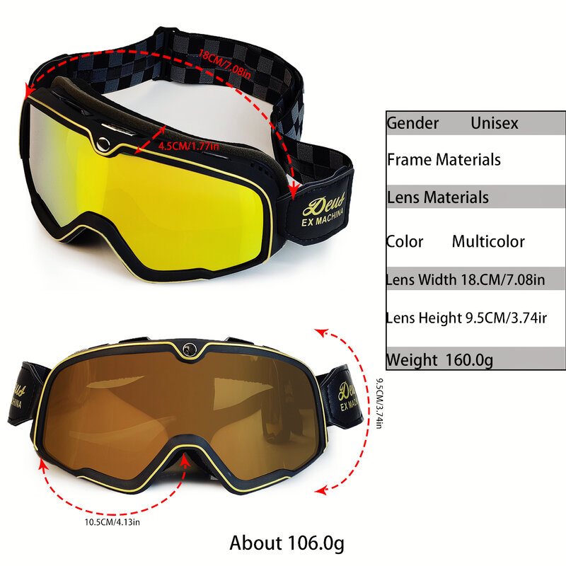 Retro Motorcycle Goggles Glasses Cafe Racing Vintage Chopper Moto Classic ATV Universal Goggles Helmet Accessories