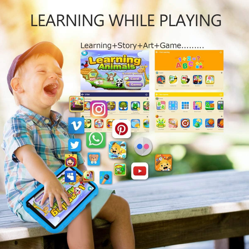 Funda de silicona de Color caramelo de 7 pulgadas para tabletas para niños, Android 10,0, PC, Quad Core, 1GB RAM, 16GB ROM, 1024x600IPS, Allwinner E98, Google Play Pad