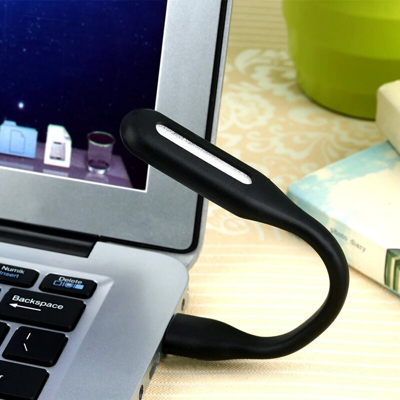 Lampu baca buku LED USB 5V, lampu meja Travel Mini untuk Power Bank PC Notebook Laptop fleksibel lampu malam dapat ditekuk