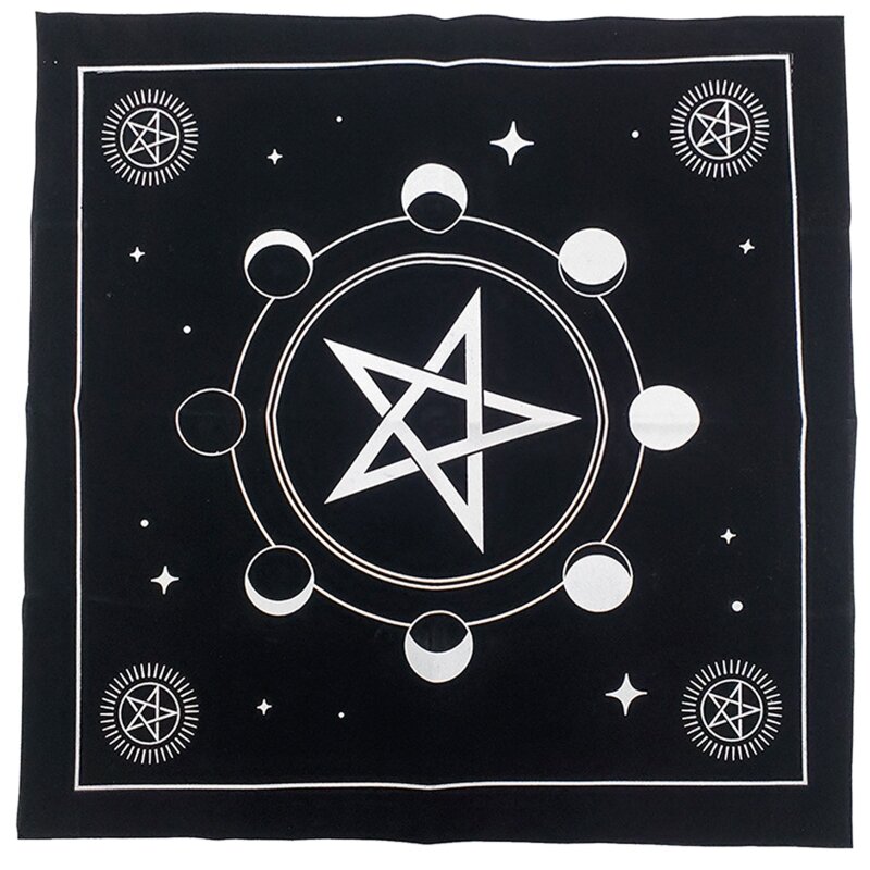 Mantel cuadrado de franela de Tarot para juegos de mesa, tapete de cartas de adivinación, astrología para oráculo