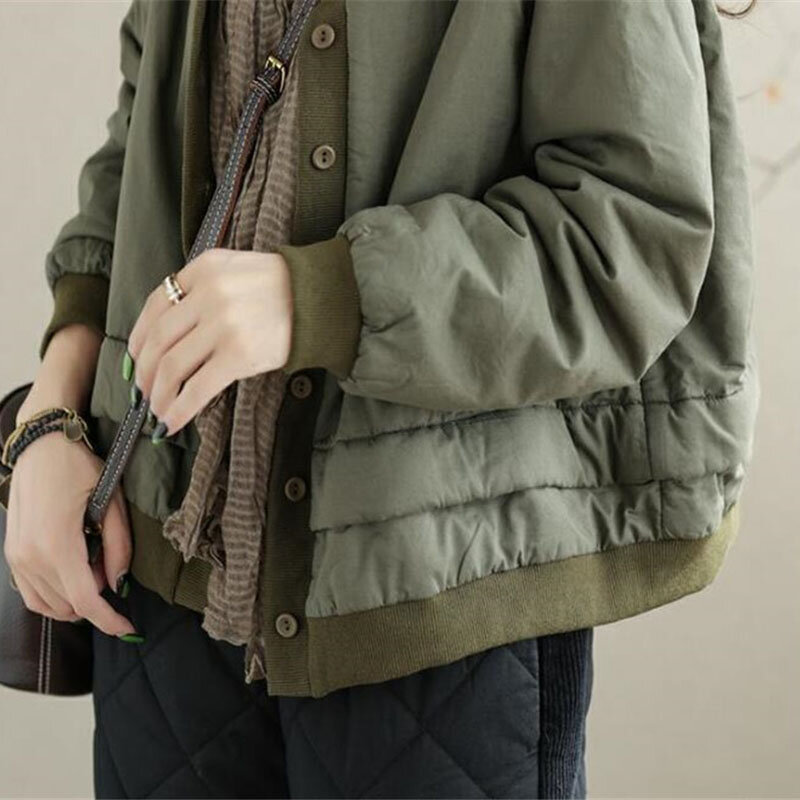 Fashion Autumn Winter Cotton Padded Clothes Women's Lightweight Warm Cotton Coat Korean Style Loose Casual Jacket Female Tops