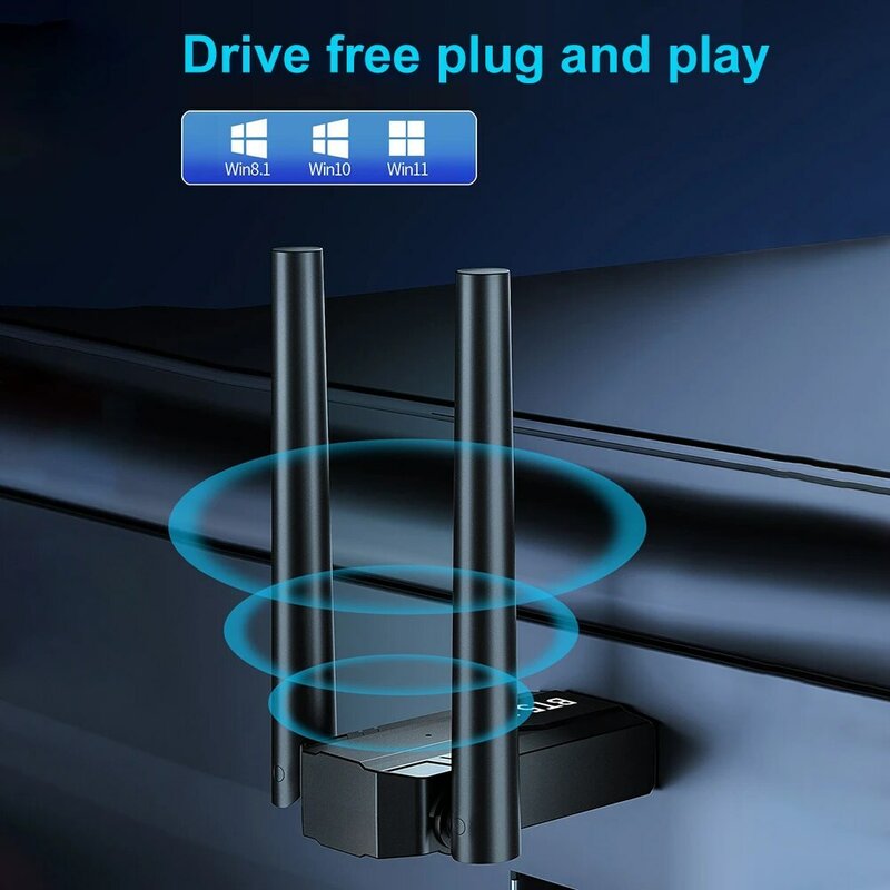150M Bluetooth 5.3 5.0 Adapter Free Driver USB Bluetooth Dongle Adaptador for PC Windows 11/10/8.1 Mouse Keyboard Audio Receiver