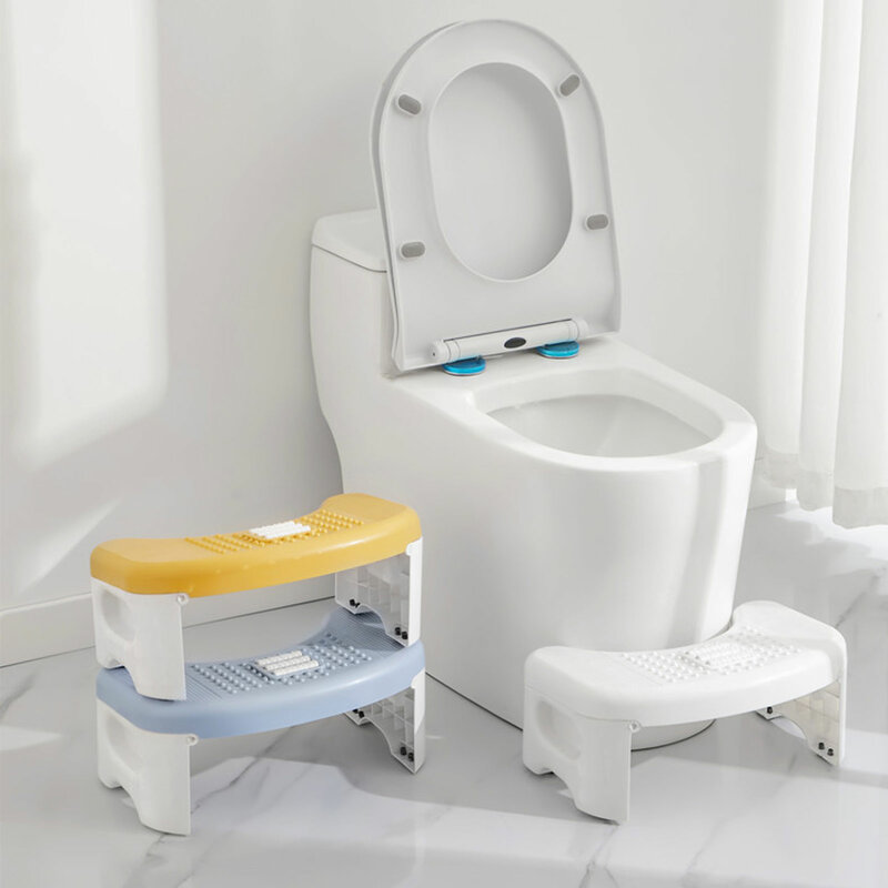 Sgabello da toilette pieghevole da bagno Squat Potty bambini donne incinte toilette poggiapiedi maniglia portatile e tappetino antiscivolo