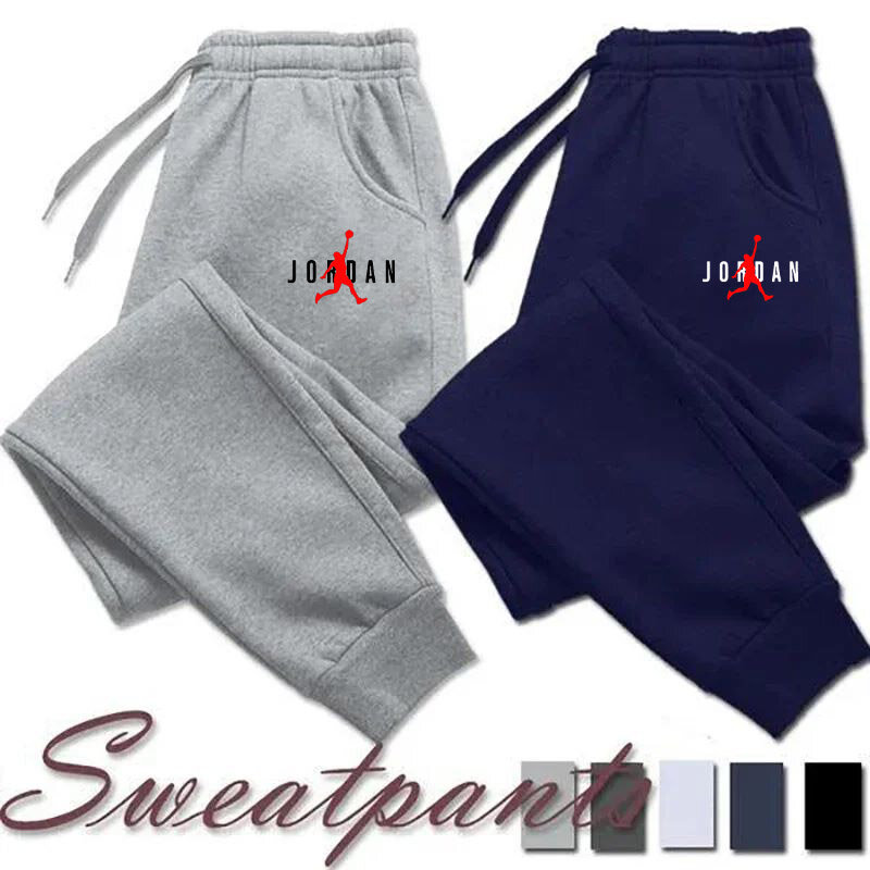 Trendy letter printed men's sanitary pants, autumn and winter fleece sports pants, casual pants, running and fitness pants