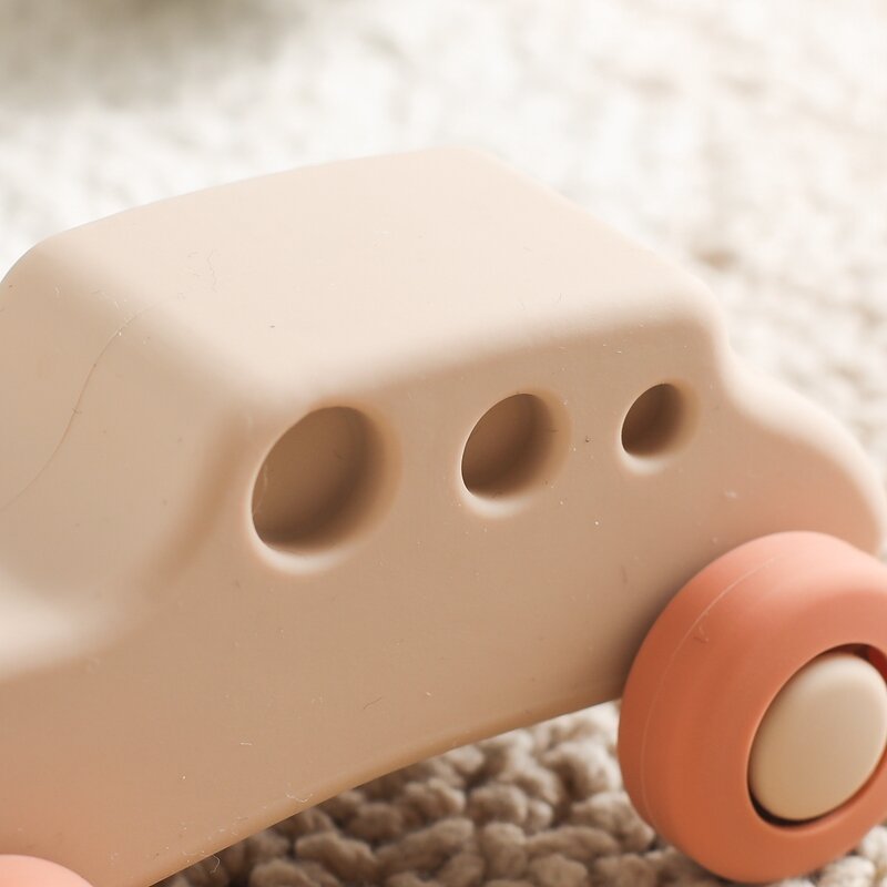 Baby Silicone Car Toys Montessori Baby Things Silicone Baby Teether Toy Car  0 12 Months Newborn Educational Toy Silicone Blocks
