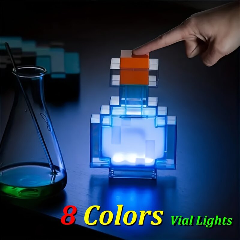 1 szt. Kolorowa apteczna lampa w kształcie butelki RGB zmieniająca kolor - ładowana przez USB, nowatorska dekoracja z kreskówek, lampka nocna do spania i Stu