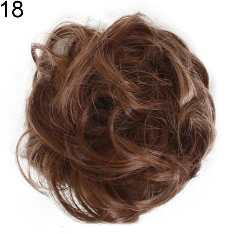 16Cm Synthetische Haarknot Chignon Rommelig Krullend Haarband Vrouwen Haarverlenging Golvend Donut Pruik Elastische Scrunchy Valse Pruiken