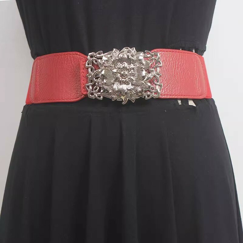 Fajas elásticas de cuero PU para mujer, corsés para vestido femenino, cinturones de cintura, decoración, cinturón ancho, R2674