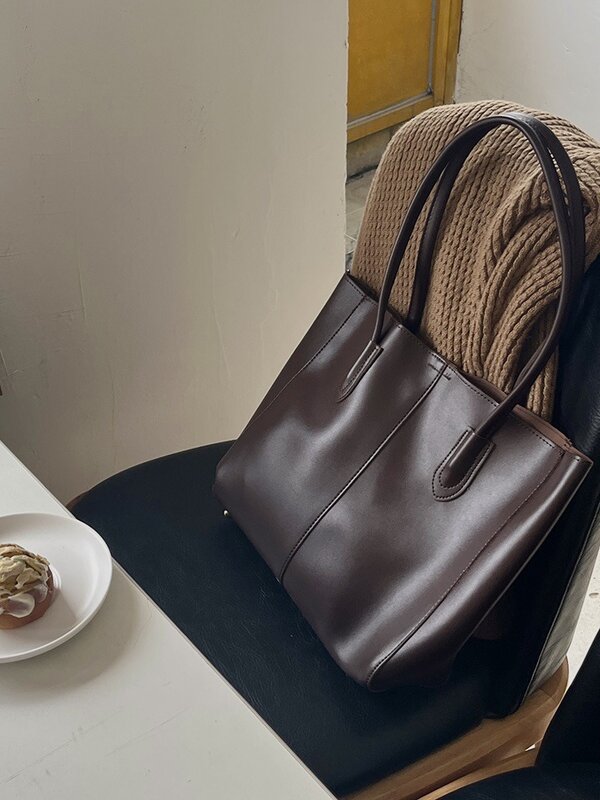 CGCBAG-PU sacola de couro para mulheres, simples, sólida, grande capacidade, quadrada, alta qualidade, moda, designer, marca de luxo