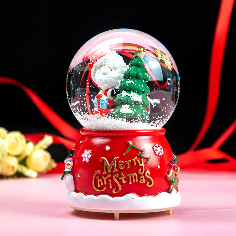 Natal sonho bola de cristal ornamentos caixa música caixa de música menina princesa crianças menina presente aniversário