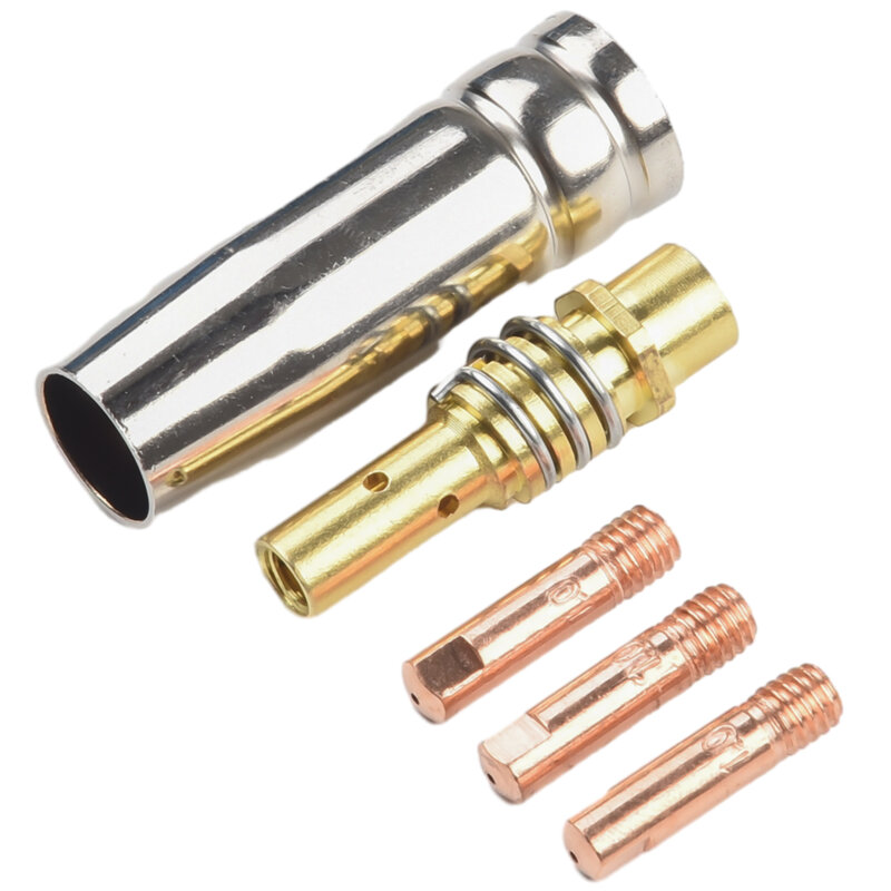 コンタクトチップ12ダーノズルキット、15ak導電性チップ、連絡先チップ、Mig溶接トーチ、溶接、0.6mm、0.8mm、0.9mm、1.0mm、5個