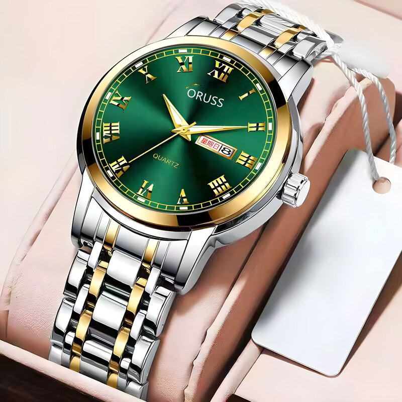 Reloj de moda minimalista para hombre, relojes con correa de acero, iluminados, fáciles de leer, para trabajo y oficina