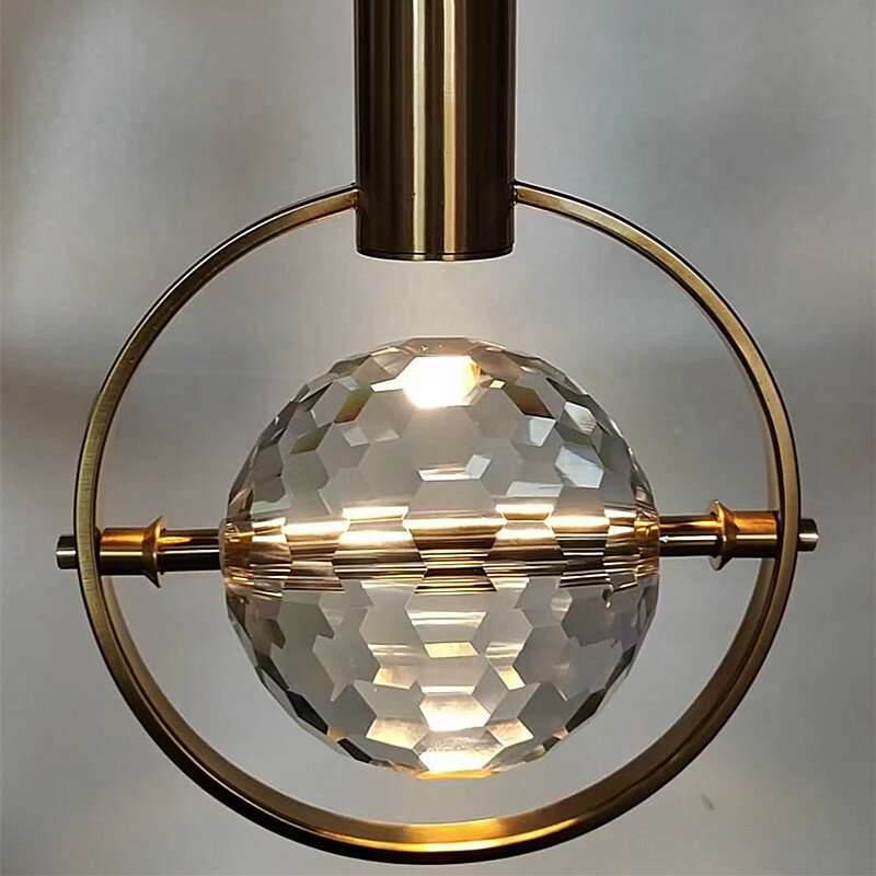 Luxueux lustre en cristal de football K9, petit lustre en frêne, barre haut de gamme, éclairage d'ambiance LED, décoration de la maison