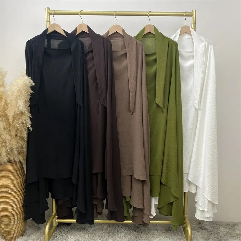 Khimar-Hijab musulmán modesto para mujer, Jersey de Oriente Medio, de cobertura completa Hijab, bufanda larga, ropa de oración Amira, Burqa Islámica