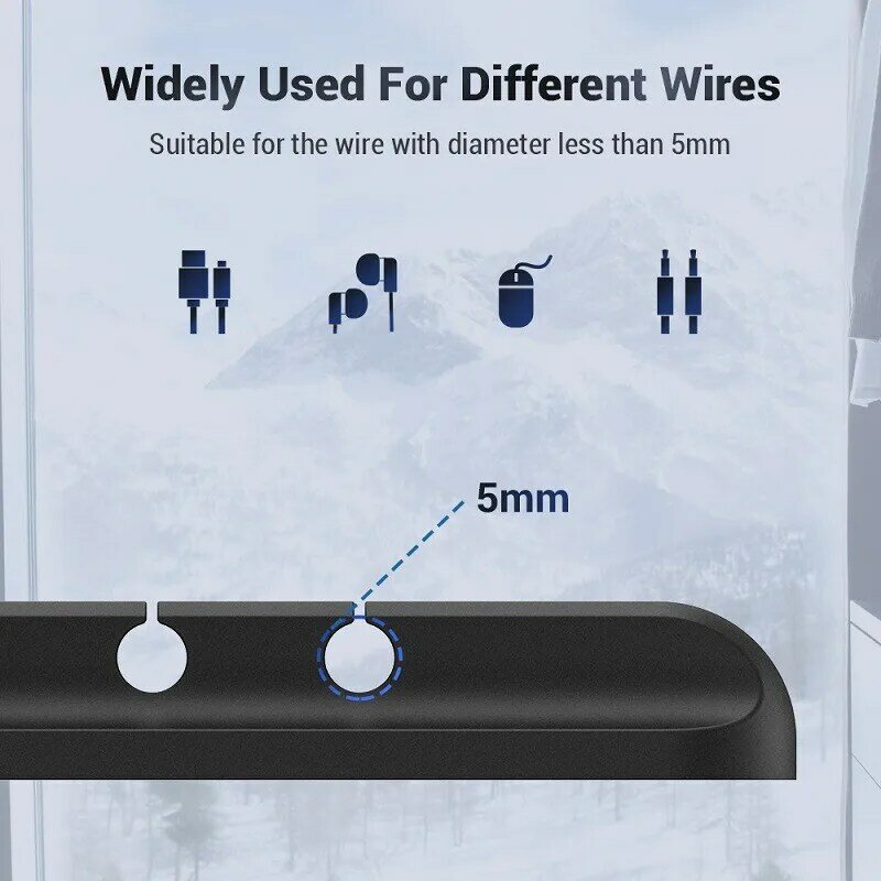 Pengatur kabel manajemen dudukan kawat fleksibel kabel USB Winder klip silikon rapi untuk Mouse Keyboard Earphone pelindung