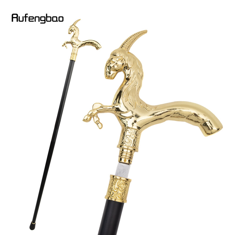 Golden Goat-bastón de una sola articulación con placa oculta, bastón de defensa personal, Cosplay de moda, 93cm