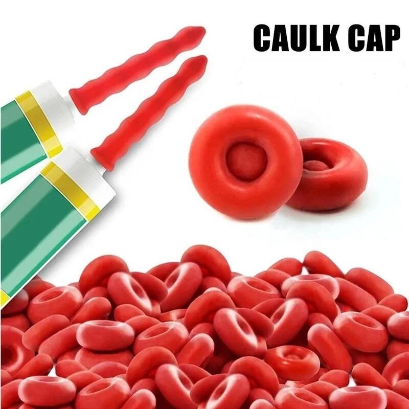 10pcs Caulk Cap Glass Glue Tip Sealing Cap Barrel Glue Mouth Protective Cover For Sealing And Preserving Leakproof Sleeve Tool