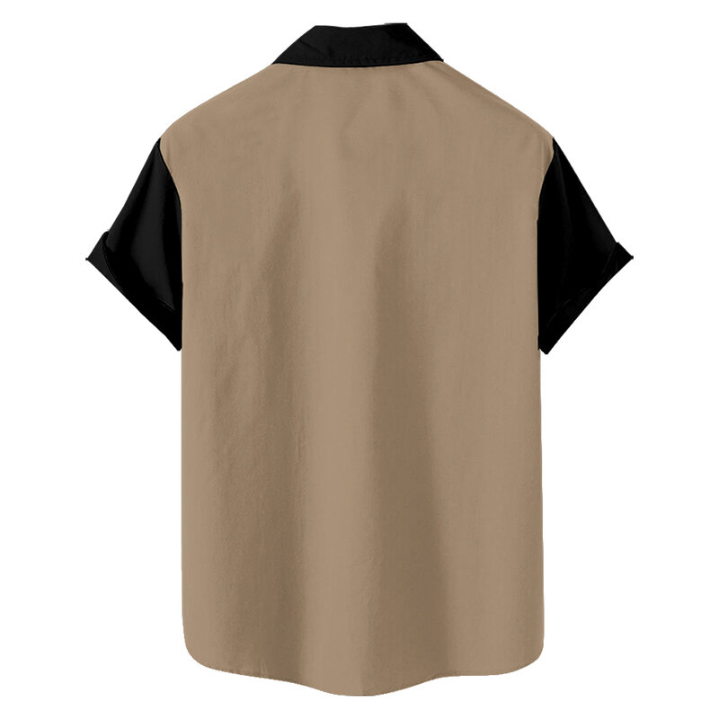 Amerikaanse Straat Driekleurige Niche Hoogwaardig Zomer Heren Shirt Met Korte Mouwen Los Groot Formaat Dun Shirt