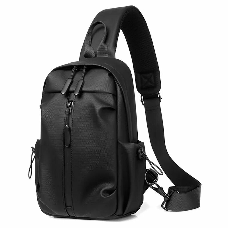 Нагрудная сумка для мужчин, модная однотонная Уличная Повседневная Сумочка через плечо с USB-разъемом, роскошный бренд
