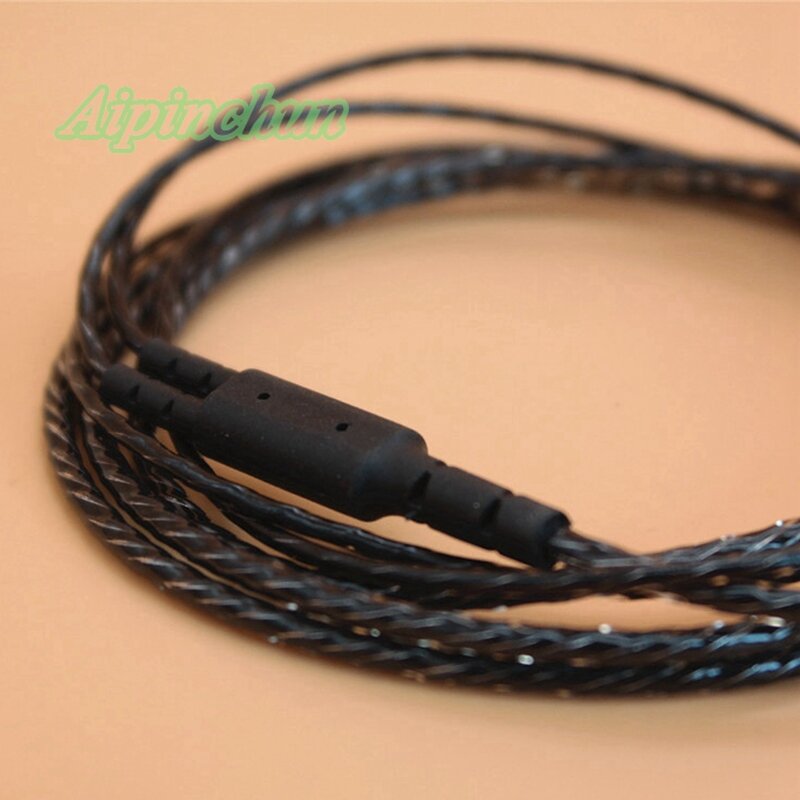 Aipinchun-conector de 3 polos de 3,5mm, Cable de Audio para auriculares, repuesto de reparación de auriculares, 18 cables de núcleo de cobre, 125cm, AA0198