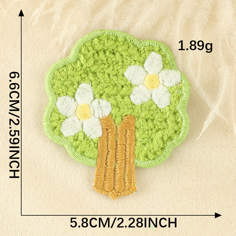 2024 Cute Embroidery Patches DIY Knit Brooch Handmade No-adhesive Fabric Badges Weaving Patch Hair Clips Cloth Bag Accessories
