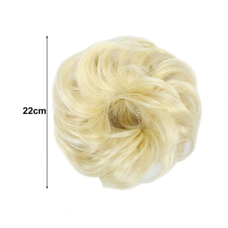 2 Pcs 22cm Women Bun Wig Scrunchie Elastic Fluffy Natural Fiber Messy Tousled Updo Synthetic Hair Extension Hairpiece Hair Tie