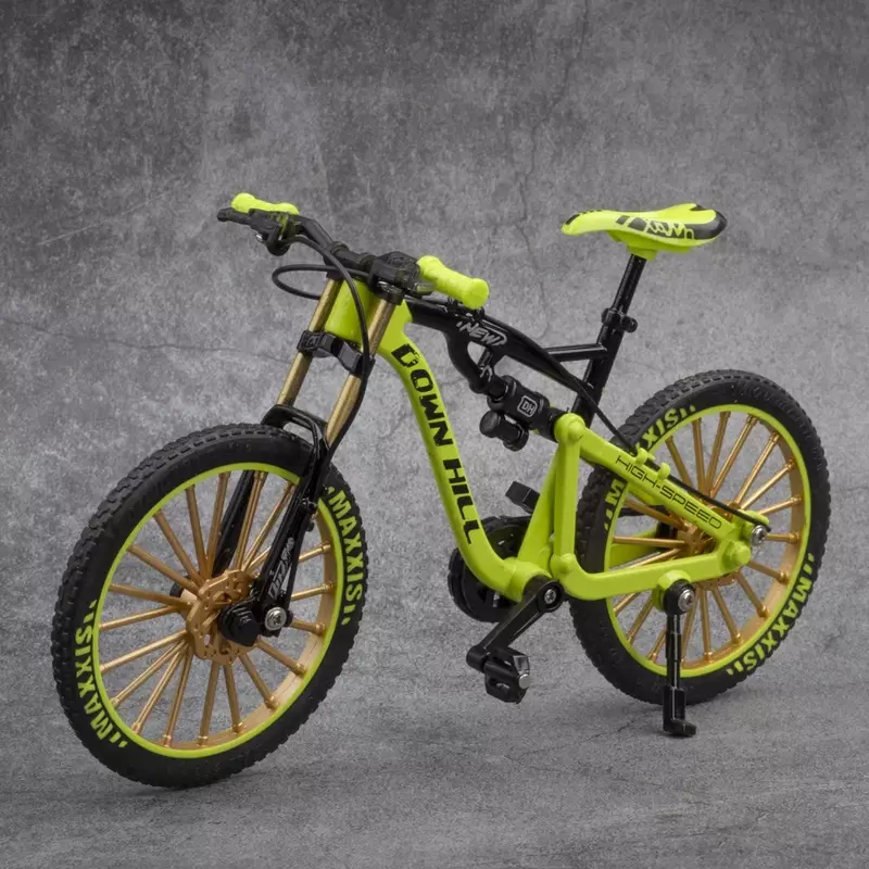 Modèle de vélo en alliage moulé sous pression pour enfants, vélo de montagne, jouet de course de doigt en métal, jouets de collection de simulation de route de courbure, 1:8