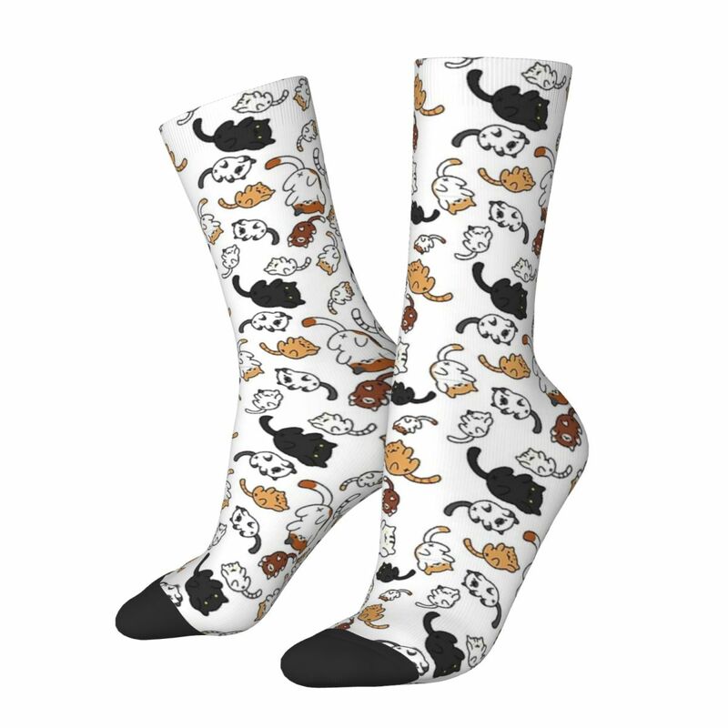 Neko Portals Neko Atsume Cats Socks Harajuku calze di alta qualità calze lunghe per tutte le stagioni per il regalo di compleanno della donna dell'uomo