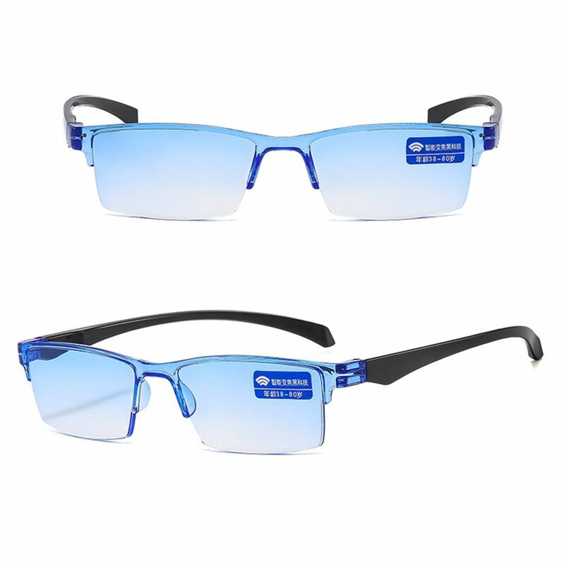 Occhiali da lettura Anti raggi blu occhiali da lettura con Zoom automatico intelligente Autofocus Power Half-Rim Near Far Computer Glasses