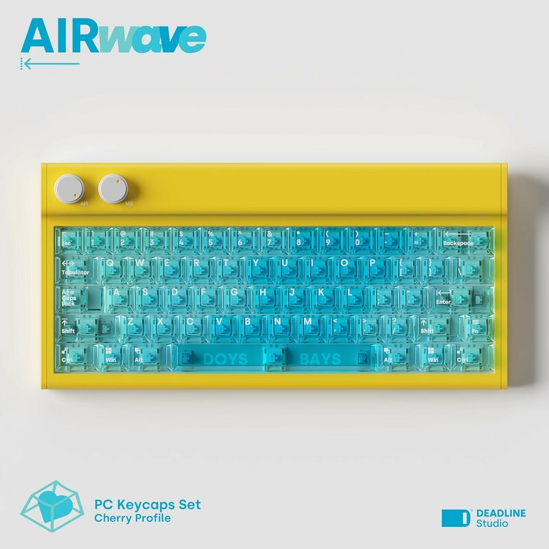 Deadline Airwave Transparent Gradient Blue Keycaps Customized Pc Keycap Base Kit Novelties Kit Numpad Kit Mac Kit Gift