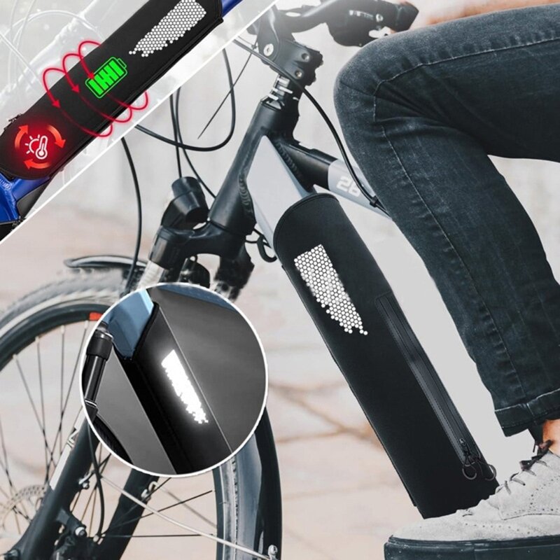 Capa protetora bateria para bicicleta elétrica, capa à prova poeira e dissipação calor
