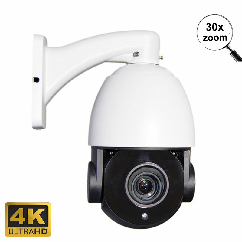 Hikvision-compatibile 4K 8MP 5MP 4MP 2MP POE IP PTZ Camera Outdoor 30X Zoom Speed Dome telecamera di sorveglianza POE 80m IR Onvif IP66
