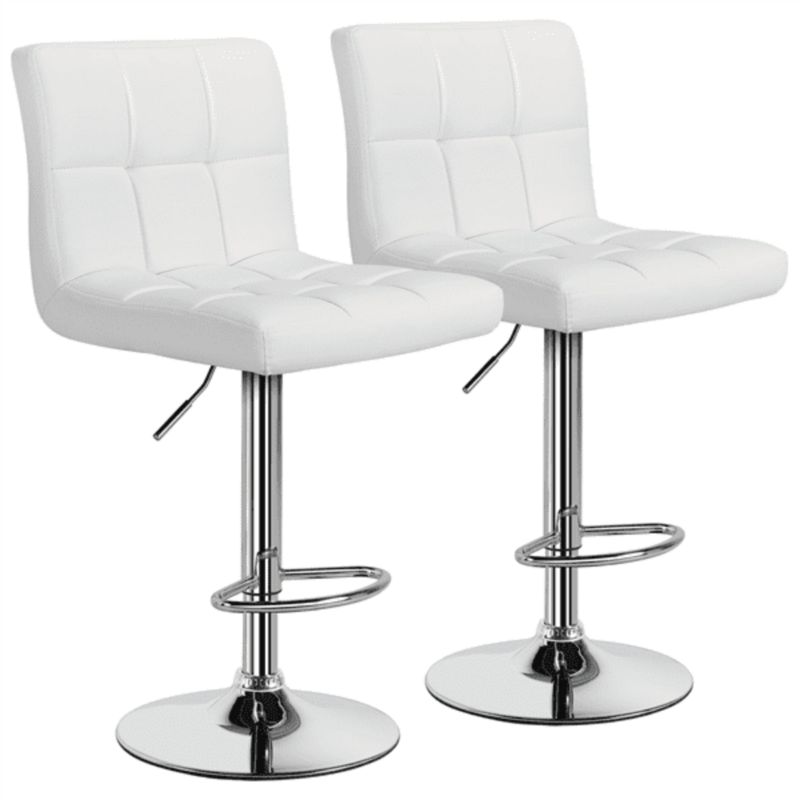 Современные Регулируемые поворотные барные стулья из искусственной кожи, 2 шт., белый барный стул