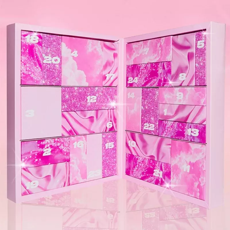 Индивидуальный продукт, новейший розовый вакуумный пустой косметический макияж, искусственная фотография, пустой календарь, коробка