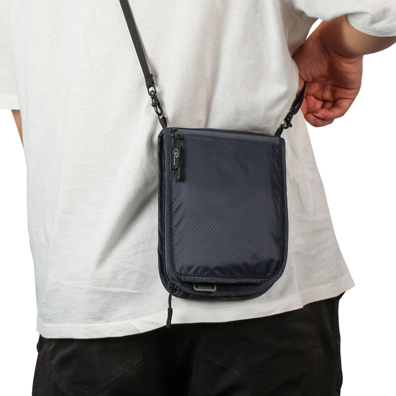กระเป๋าคาดเอวขนาดเล็กแบบคาดตัวขนาดเล็กสำหรับการเดินทางเล่นกีฬาของผู้ชายระบบ RFID แบบกระเป๋าคาดหน้าอกซองใส่หนังสือเดินทางกันน้ำสำหรับผู้หญิง