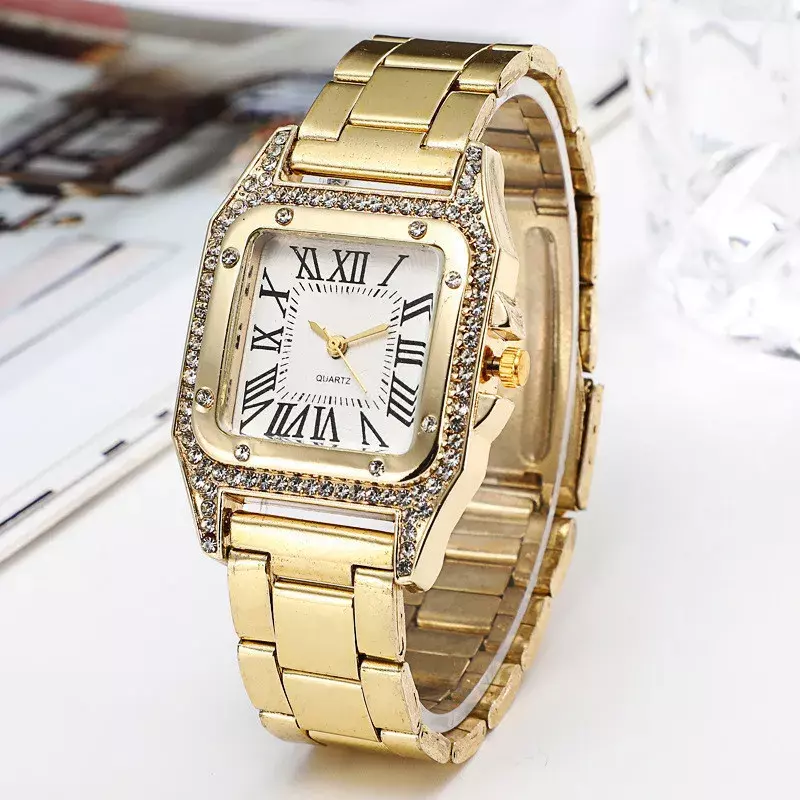 Montres carrées à quartz pour femmes, montres-bracelets d'affaires décontractées pour dames, horloge pour étudiants