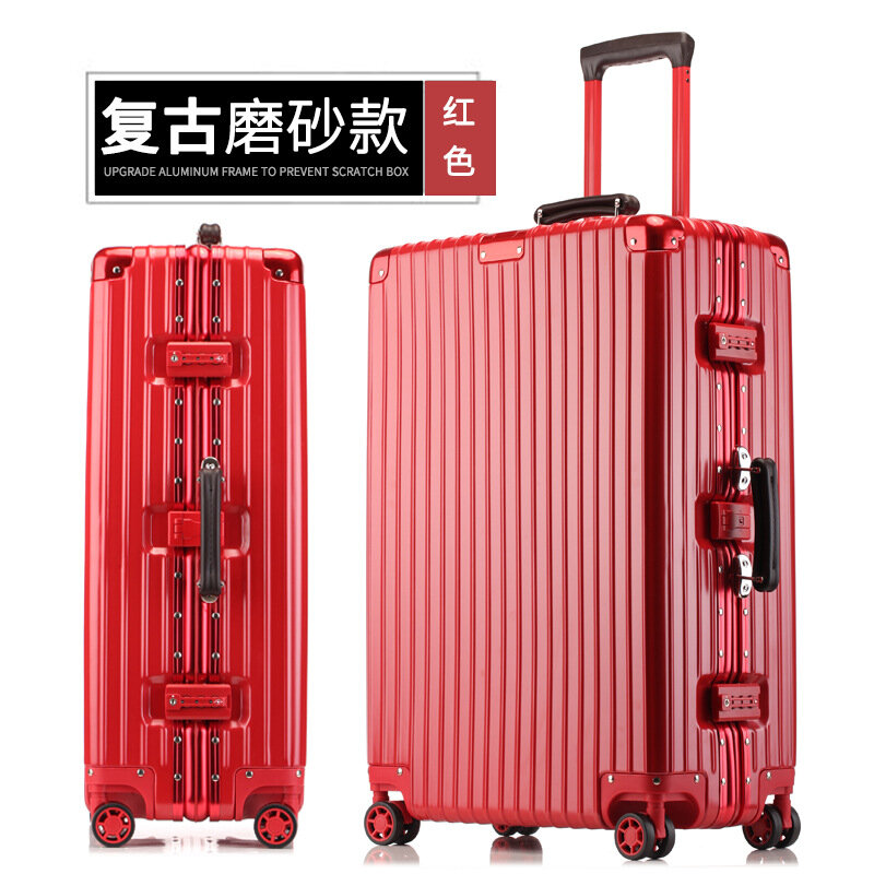 PLUENLI-maleta de ruedas Universal con marco de aluminio Retro, maleta con ruedas
