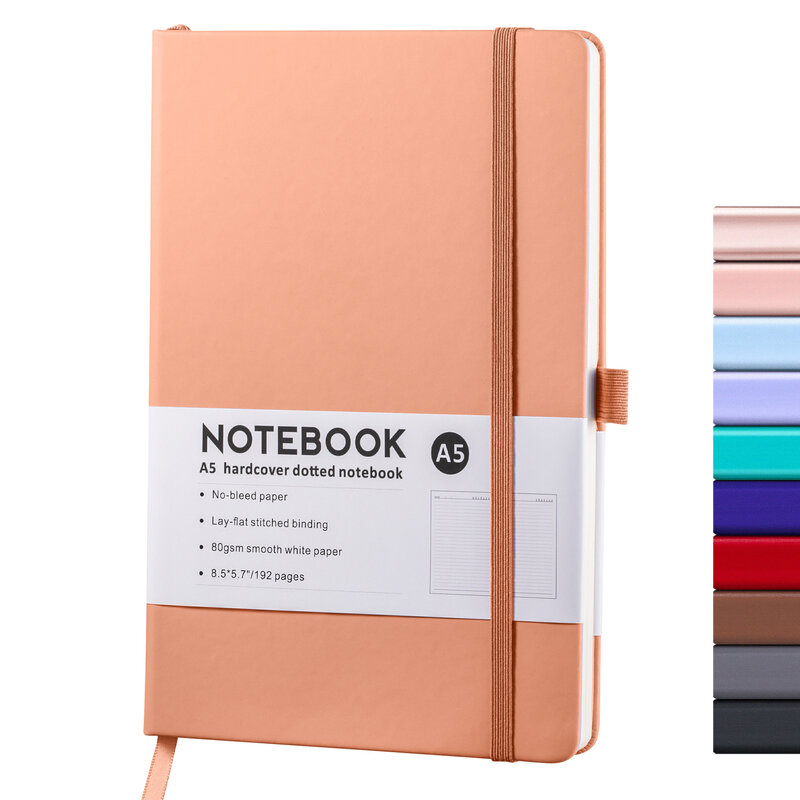 Cuaderno de encuadernación elástica A5/A6, Bloc de notas, Agenda, planificador diario, 2024 almohadillas de escritura, suministros escolares de oficina