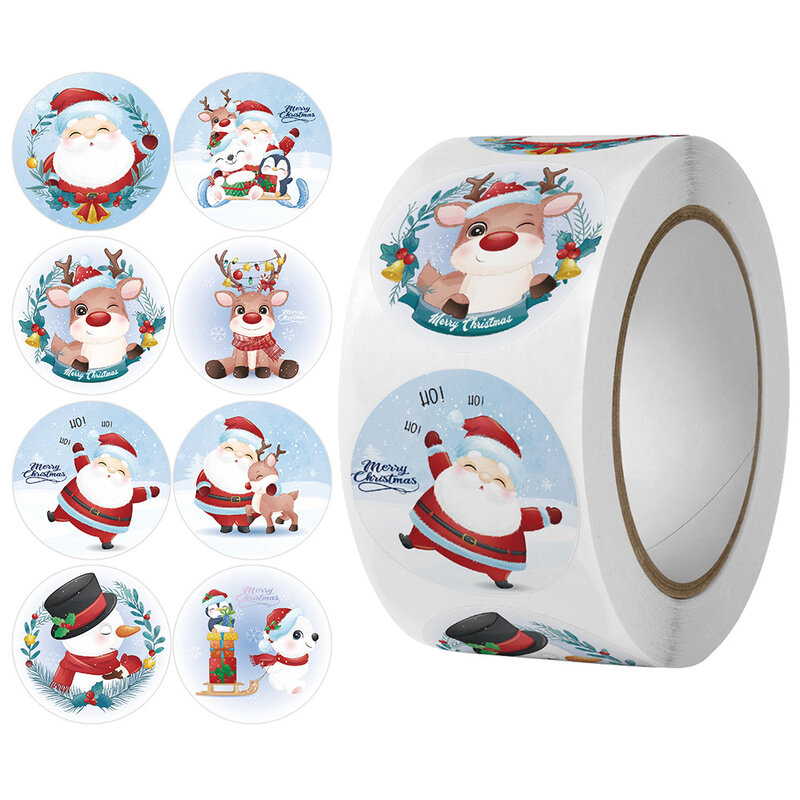 500pcs Cartoon Merry Christmas Sticker Gifts Envelop Cards Packages Decorative Sealing Label Stickers Stationery
