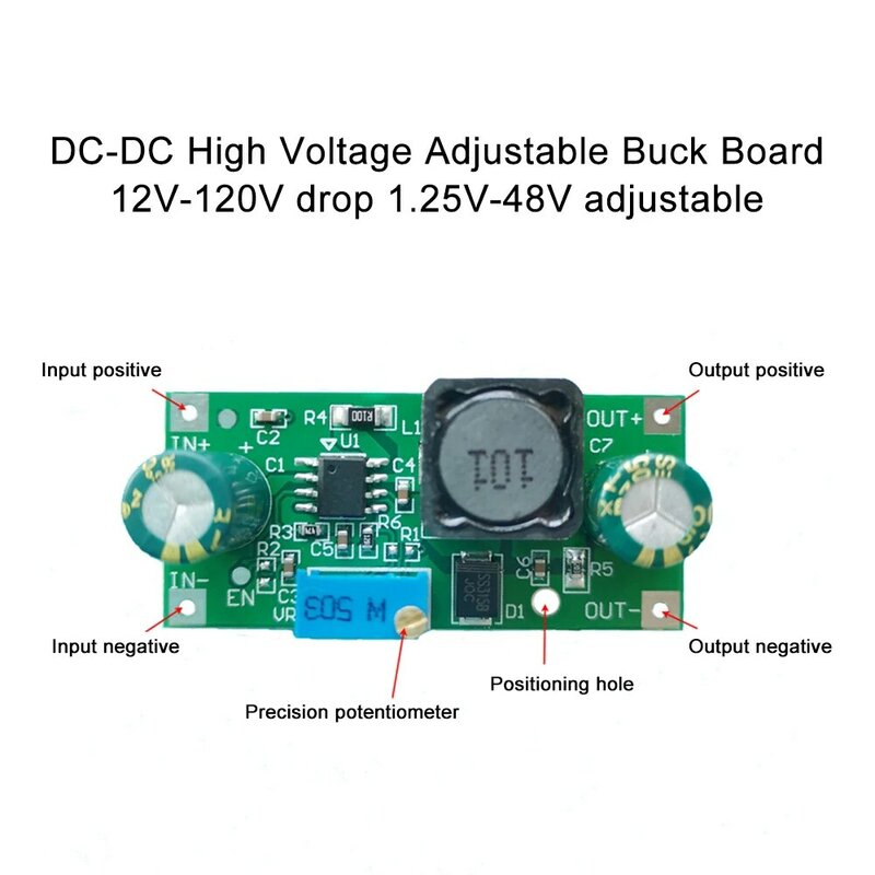 DC-DC Step Down Buck Converter Module High-voltage Adjustable Step-down Board 1.25V-48V Power Voltage Regulator Transformer