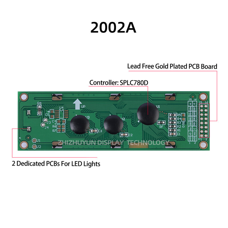 液晶文字ドットマトリックススクリーン、greyフィルム、ブルーフォント20x2コントローラー、spc780dソース工場、2002a、製品の安定した供給