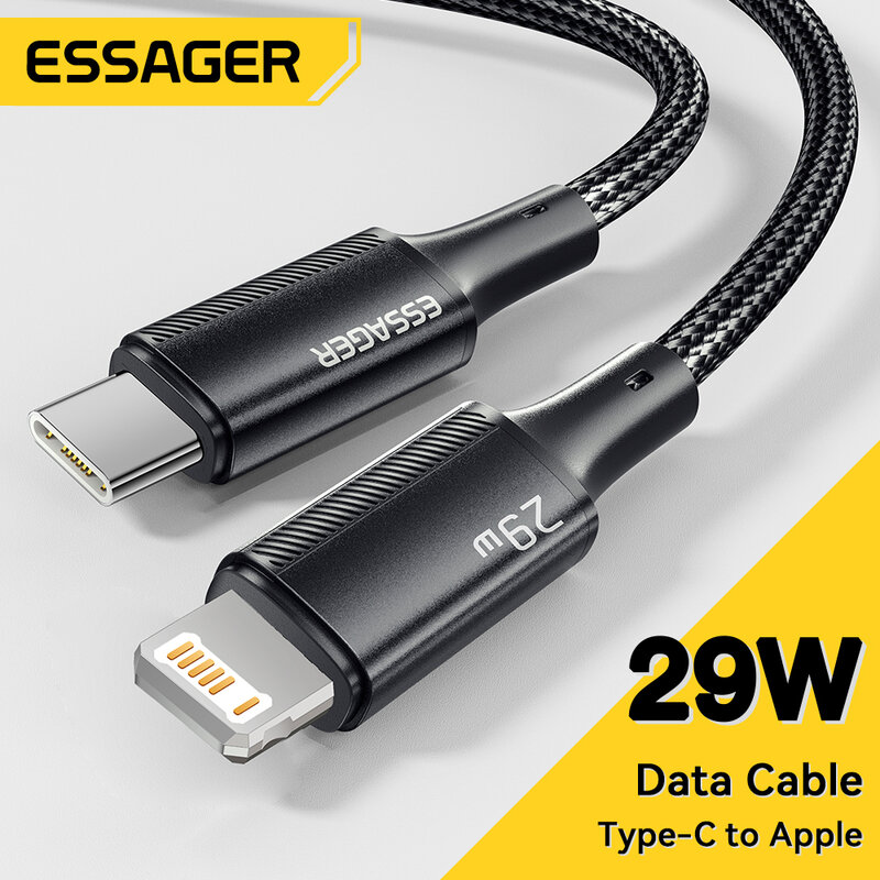 Essager-Câble USB Type-C pour recharge rapide, cordon de chargeur pour iPhone 14, 13, 12, 11 Pro Max, XS Plus, iPad, Macbook, 29W