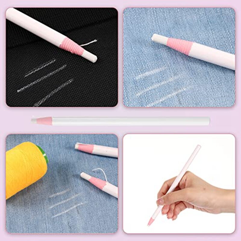 48 Pcs White Invisible Erasable Pencils White Sewing Mark Pencil Fabric White Chalk Markers Industrial