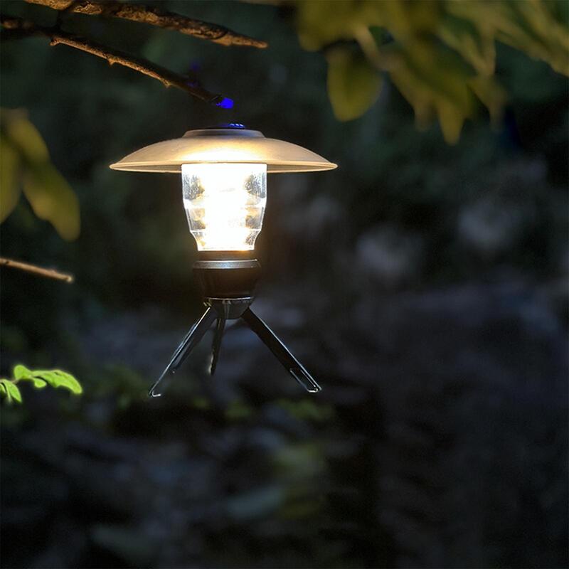 Luz LED regulable para tienda de campaña, linterna colgante portátil con trípode, 4 modos, para corte de campamento, senderismo, fiesta al aire libre